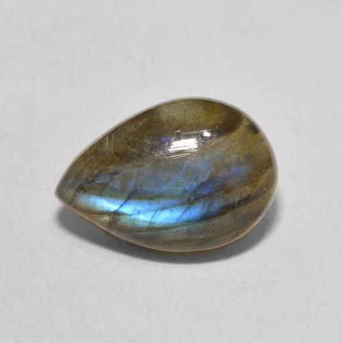 5.90ct Naturel Multicolore Labradorite, En forme de poire, Translucide