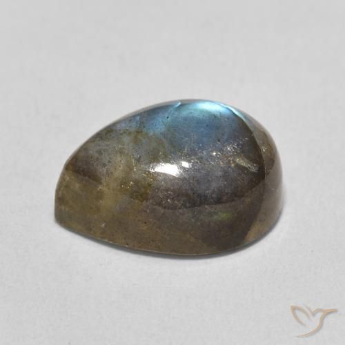 Labradorite Multicolore naturelle En forme de poire, 7.61 ct, Translucide