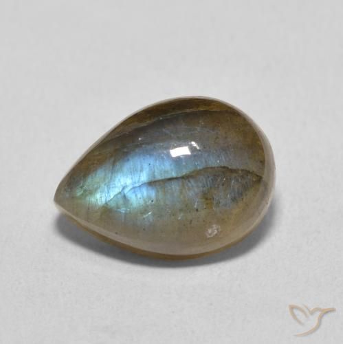 6.49ct Naturel Multicolore Labradorite, En forme de poire, Translucide