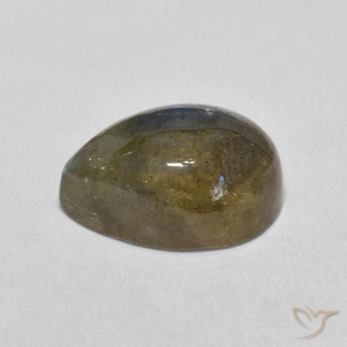 Labradorite Multicolore naturelle En forme de poire, 6.49 ct, Translucide