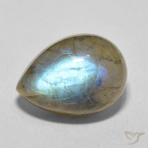 10.31ct Naturel Multicolore Labradorite, En forme de poire, Translucide