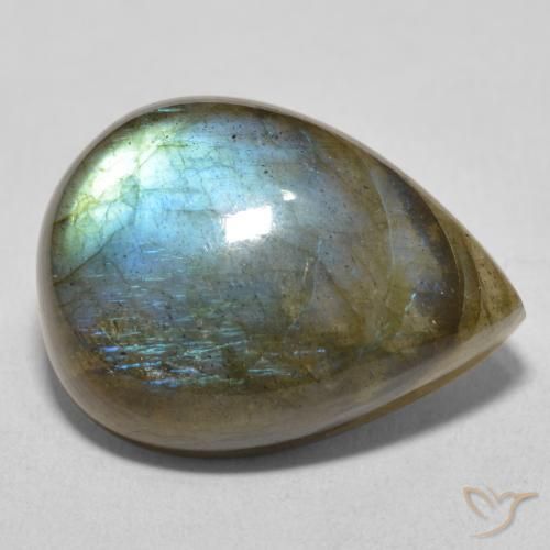 16.90ct Naturel Multicolore Labradorite, En forme de poire, Translucide