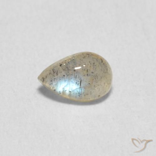 0.46ct Naturel Multicolore Labradorite, En forme de poire, Translucide
