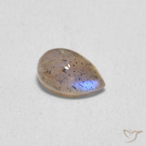 Labradorite Multicolore naturelle En forme de poire, 0.52 ct, Translucide