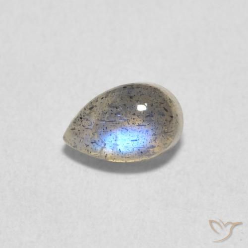 0.58ct Naturel Multicolore Labradorite, En forme de poire, Translucide