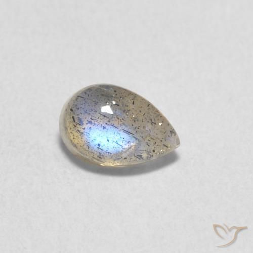 Labradorite Multicolore naturelle En forme de poire, 0.58 ct, Translucide