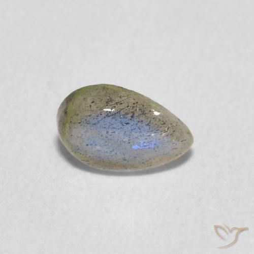 Labradorite Multicolore naturelle En forme de poire, 0.61 ct, Translucide