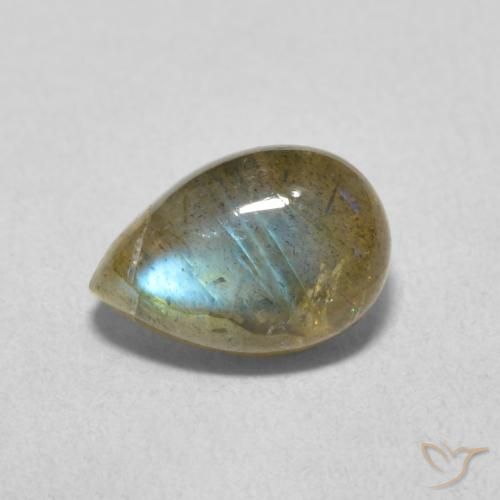 1.89ct Naturel Multicolore Labradorite, En forme de poire, Translucide