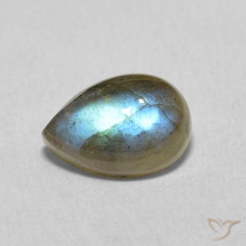 1.78ct Naturel Multicolore Labradorite, En forme de poire, Translucide