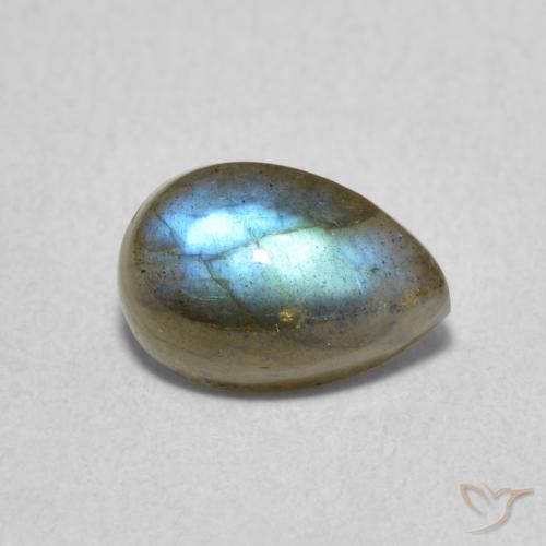 Labradorite Multicolore naturelle En forme de poire, 1.78 ct, Translucide
