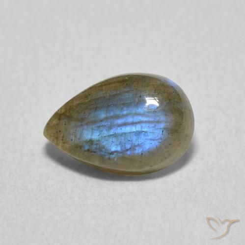 1.54ct Naturel Multicolore Labradorite, En forme de poire, Translucide