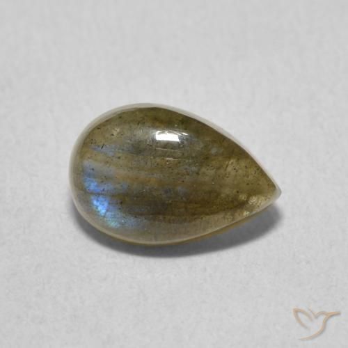 Labradorite Multicolore naturelle En forme de poire, 1.54 ct, Translucide