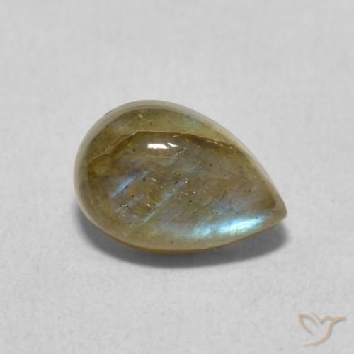 1.79ct Naturel Multicolore Labradorite, En forme de poire, Translucide