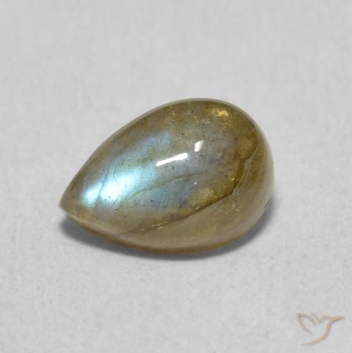 Labradorite Multicolore naturelle En forme de poire, 1.79 ct, Translucide