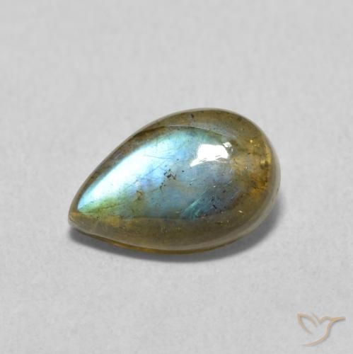 1.43ct Naturel Multicolore Labradorite, En forme de poire, Translucide