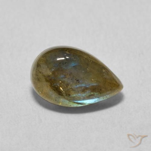 Labradorite Multicolore naturelle En forme de poire, 1.43 ct, Translucide