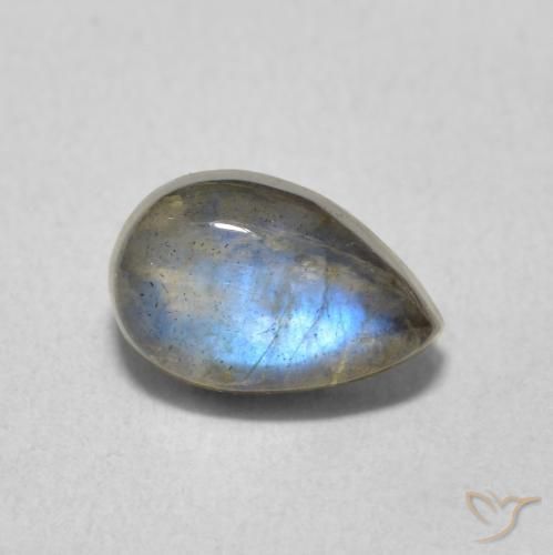 1.63ct Naturel Multicolore Labradorite, En forme de poire, Translucide