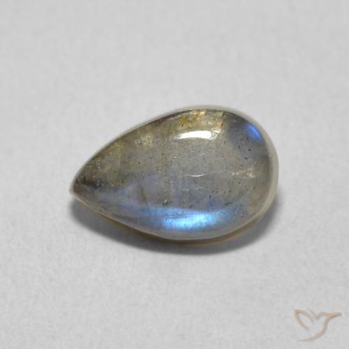 Labradorite Multicolore naturelle En forme de poire, 1.63 ct, Translucide