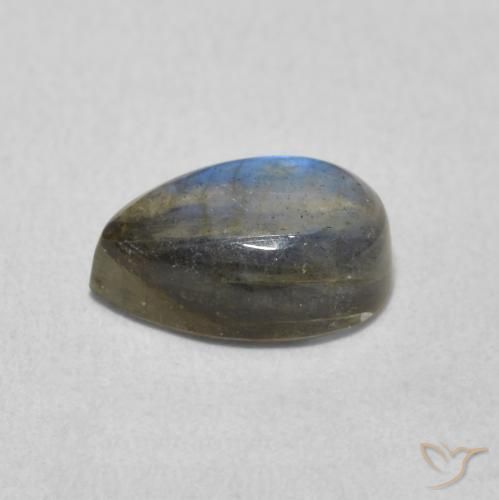 Labradorite Multicolore naturelle En forme de poire, 1.63 ct, Translucide