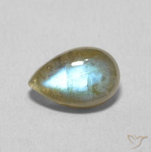 1.61ct Naturel Multicolore Labradorite, En forme de poire, Translucide