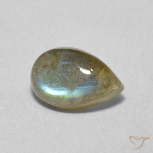 Labradorite Multicolore naturelle En forme de poire, 1.61 ct, Translucide