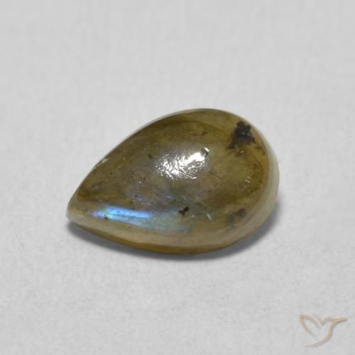 Labradorite Multicolore naturelle En forme de poire, 1.59 ct, Translucide