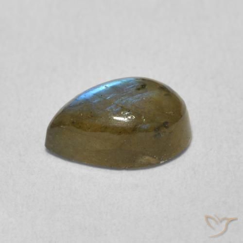 Labradorite Multicolore naturelle En forme de poire, 1.59 ct, Translucide