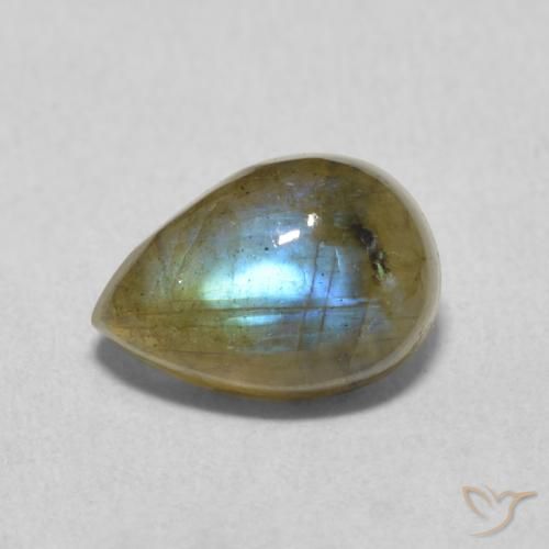 2.44ct Naturel Multicolore Labradorite, En forme de poire, Translucide