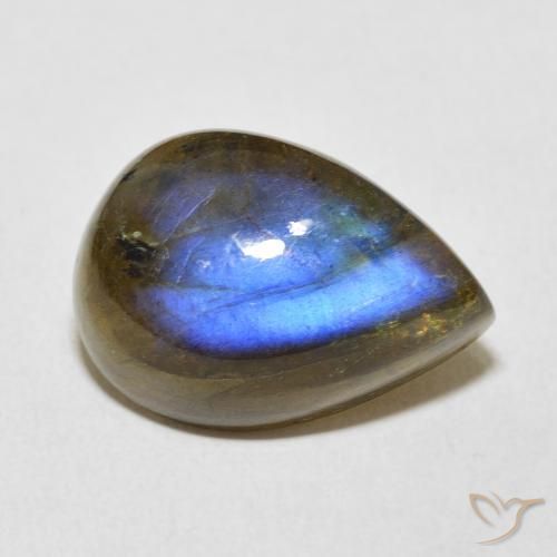 Labradorite Multicolore naturelle En forme de poire, 12.28 ct, Translucide