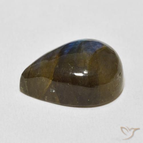Labradorite Multicolore naturelle En forme de poire, 12.83 ct, Translucide