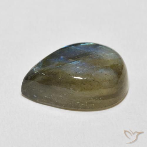 Labradorite Multicolore naturelle En forme de poire, 12.23 ct, Translucide