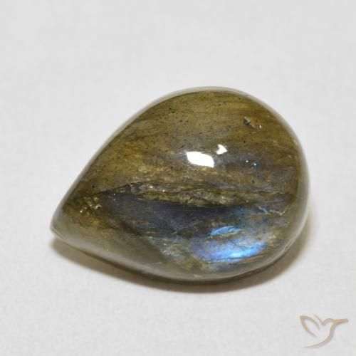 Labradorite Multicolore naturelle En forme de poire, 8.12 ct, Translucide