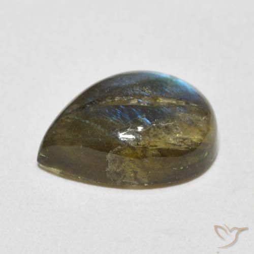 Labradorite Multicolore naturelle En forme de poire, 8.12 ct, Translucide
