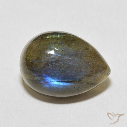 Labradorite Multicolore naturelle En forme de poire, 10.42 ct, Translucide