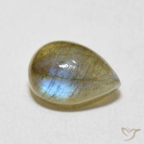 Labradorite Multicolore naturelle En forme de poire, 2.58 ct, Translucide