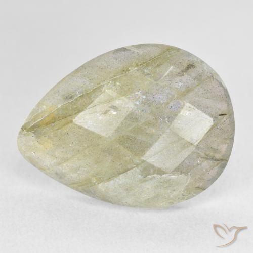 9.61ct Naturel Multicolore Labradorite, En forme de poire, Translucide