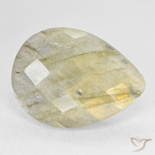 Labradorite Multicolore naturelle En forme de poire, 9.61 ct, Translucide