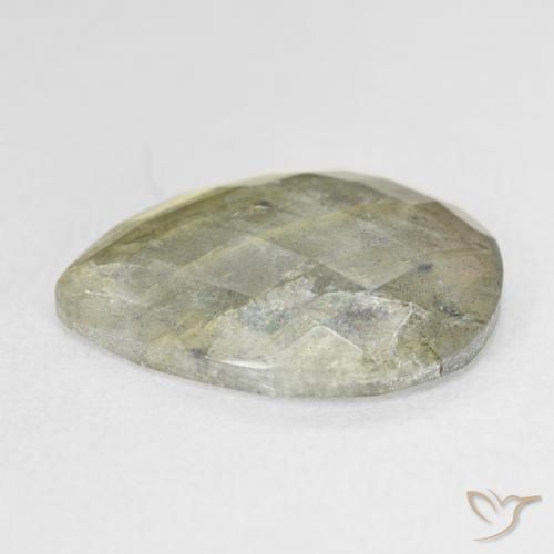 Labradorite Multicolore naturelle En forme de poire, 9.61 ct, Translucide