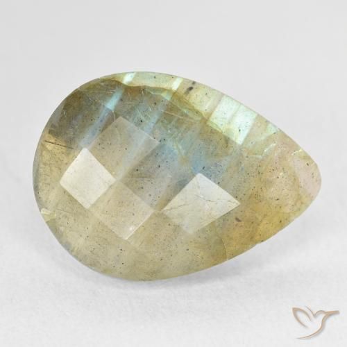 Labradorite Multicolore naturelle En forme de poire, 7.21 ct, Translucide