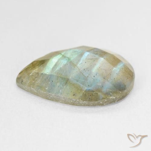 Labradorite Multicolore naturelle En forme de poire, 7.21 ct, Translucide