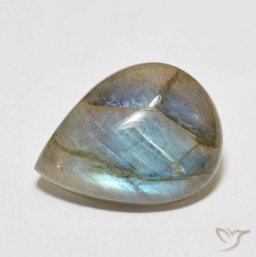 7.51ct Naturel Multicolore Labradorite, En forme de poire, Translucide