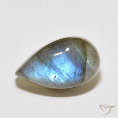 11.18ct Naturel Multicolore Labradorite, En forme de poire, Translucide