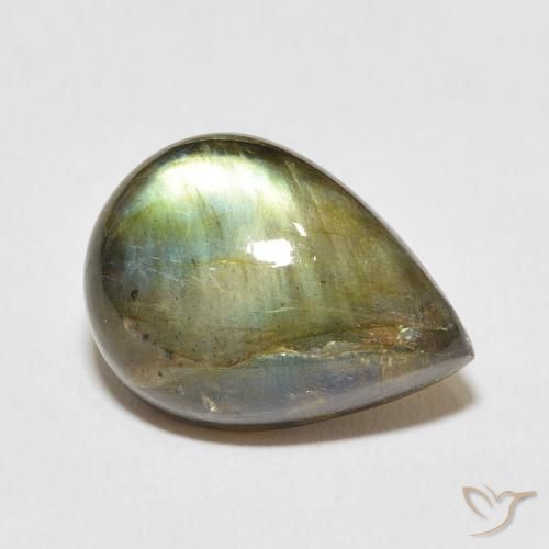 Labradorite Multicolore naturelle En forme de poire, 13.30 ct, Translucide
