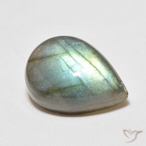 Labradorite Multicolore naturelle En forme de poire, 14.15 ct, Translucide