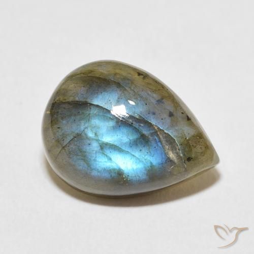 9.03ct Naturel Multicolore Labradorite, En forme de poire, Translucide
