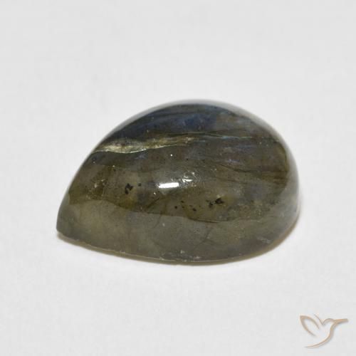 Labradorite Multicolore naturelle En forme de poire, 9.03 ct, Translucide