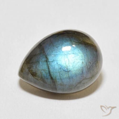 9.66ct Naturel Multicolore Labradorite, En forme de poire, Translucide