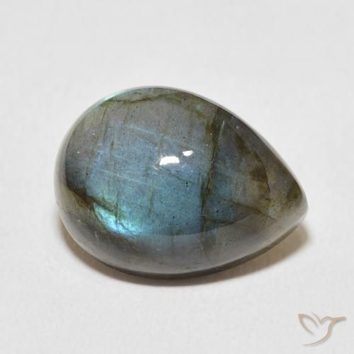 Labradorite Multicolore naturelle En forme de poire, 9.66 ct, Translucide