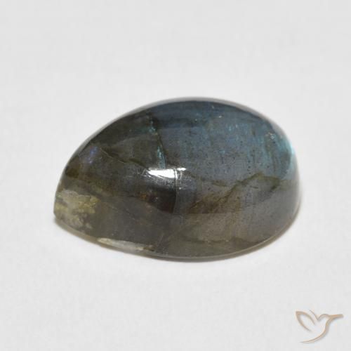 Labradorite Multicolore naturelle En forme de poire, 9.66 ct, Translucide