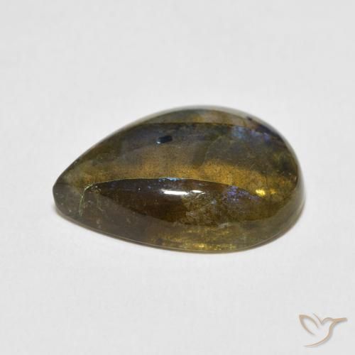 Labradorite Multicolore naturelle En forme de poire, 12.79 ct, Translucide
